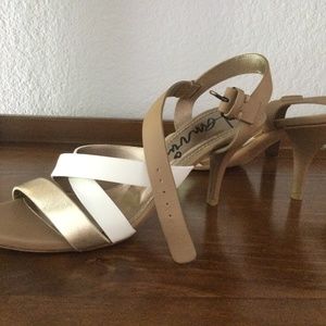 Lanvin  sandals gold and nude